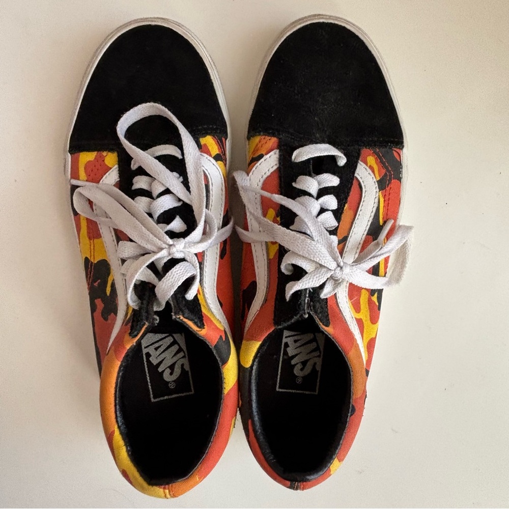Vans Orange Camo Sneakers